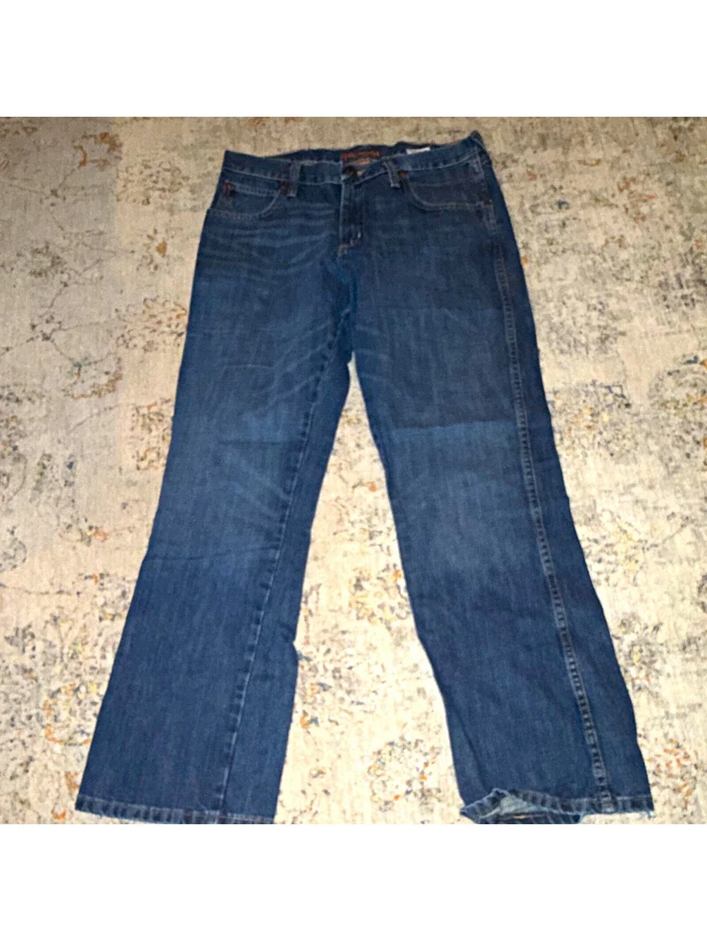 Wrangler Men's Blue Bootcut Jeans Medium Wash Regular Fit Zip/Button A247